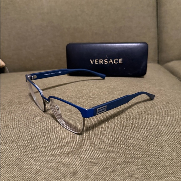 Versace Navy Blue Eyeglasses with Case - Picture 1 of 5
